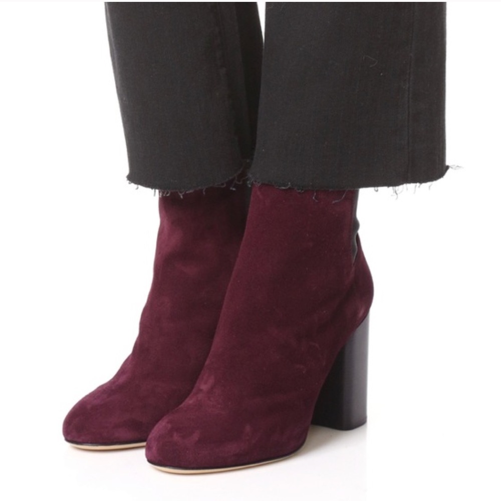 Rag and Bone Agnes Booties Burgundy Suede